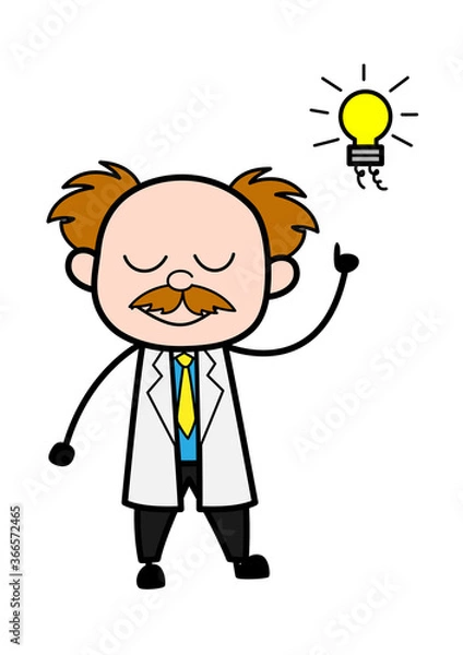 Obraz Cartoon Scientist Got an idea