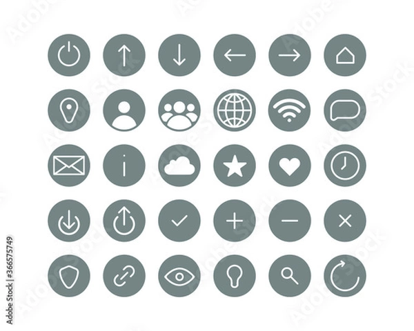 Fototapeta Minimalistic icon set. Vector illustration.