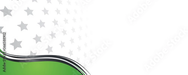 Fototapeta Abstract green white black wave background. Vector illustration for banner design