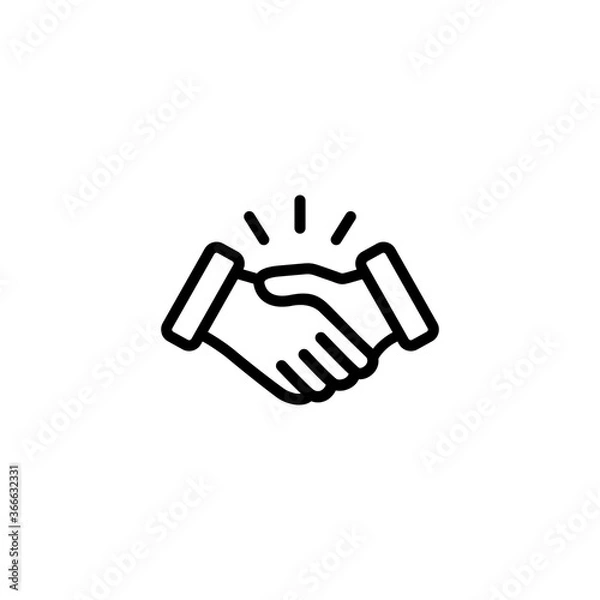 Obraz Hand shake icon, agreement symbol vector