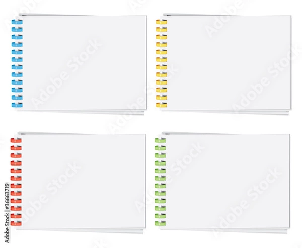 Fototapeta vector high detailed plastic spiral bound album page (CMYK)