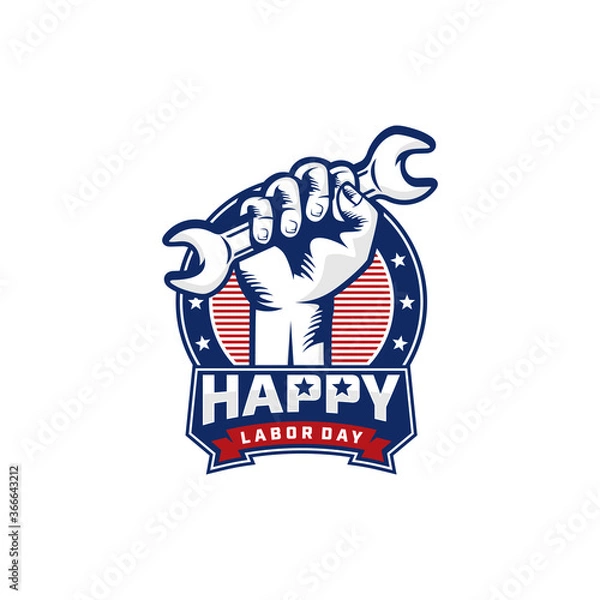 Obraz Labor day logo background design vector