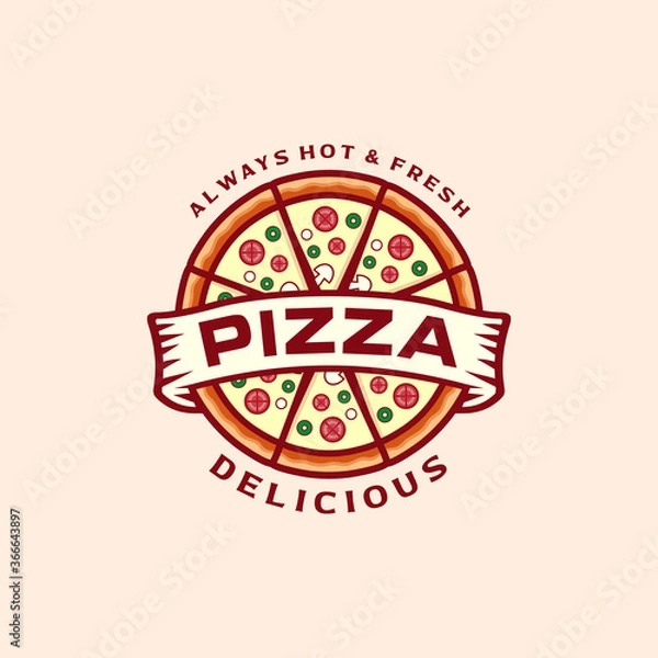 Obraz Pizza logo design vector template