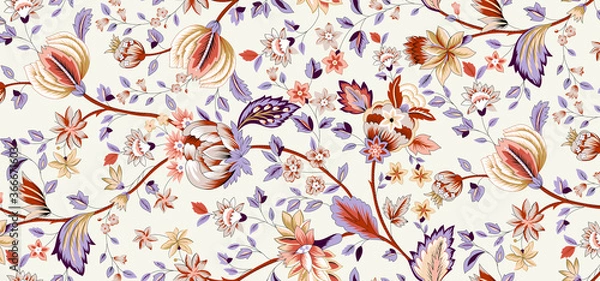 Obraz Classic paisley and fine lace pattern, Persian pattern，suitable for textile clothing and wallpaper design, invitation design