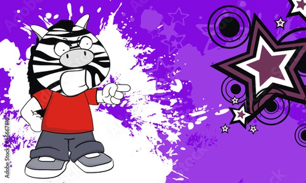 Obraz zebra kid cartoon background