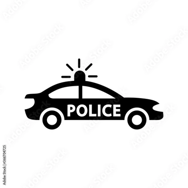 Obraz police car icon vector symbol template