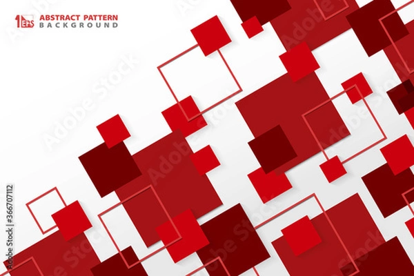 Fototapeta Abstract technology modern red square geometric pattern background. illustration vector eps10