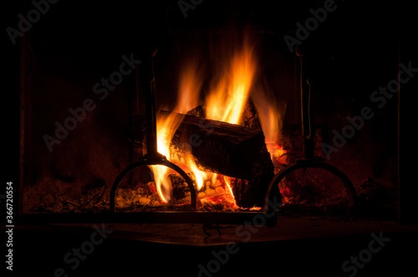 Obraz fire in the fireplace