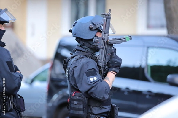 Obraz Beamte der Eingreiftruppe der Polizei NRW 