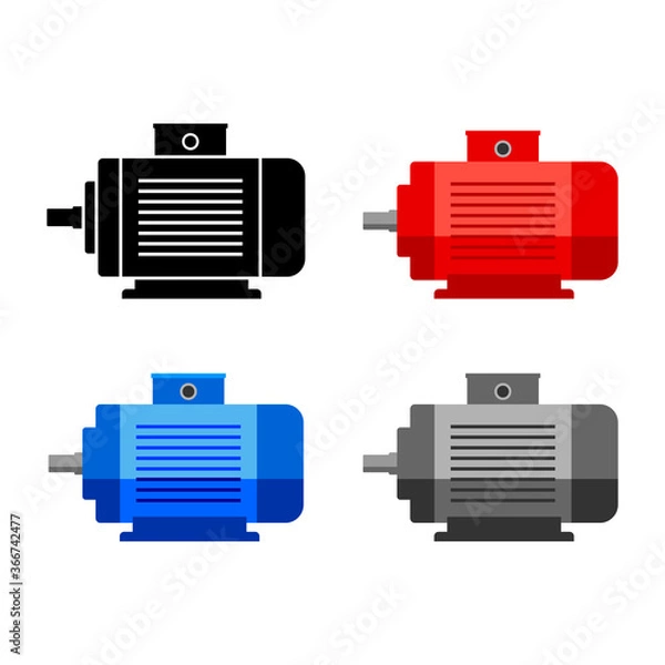 Obraz Electric motor vector icon on white background