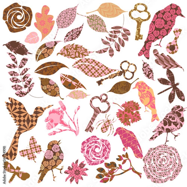 Fototapeta Set of vector patch silhouettes