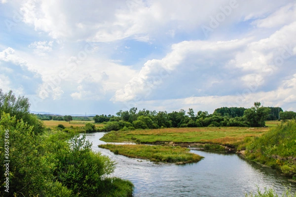 Obraz landscape with river and sky