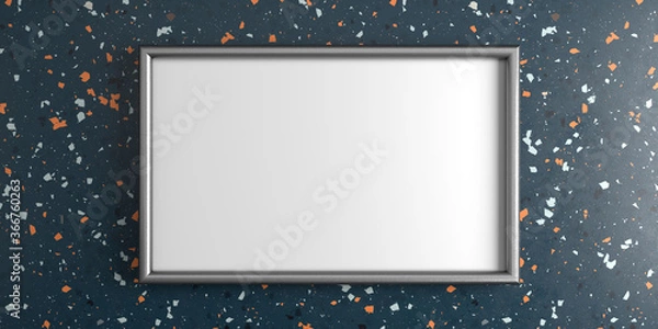 Obraz Metal frame with an isolated space on a colored wall. 3D-visualization