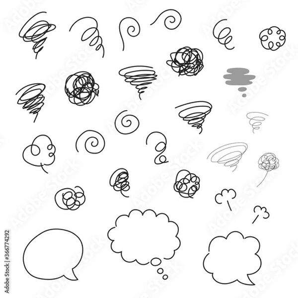 Obraz もやもや素材バリエーション　手描きイラスト