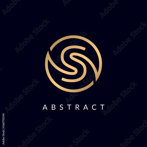 Obraz S letter circle logo design simple style template.
