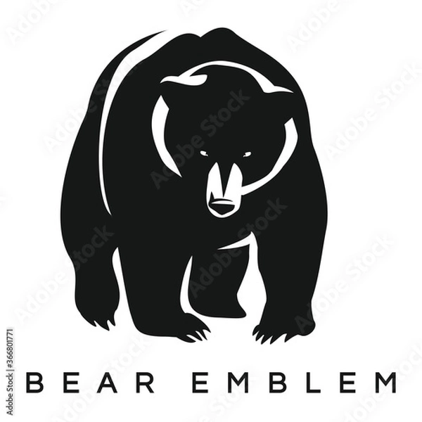 Fototapeta Bear emblem - vector illustration on white background.