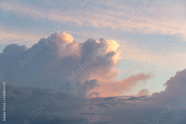 Fototapeta rain clouds in the evening sky
