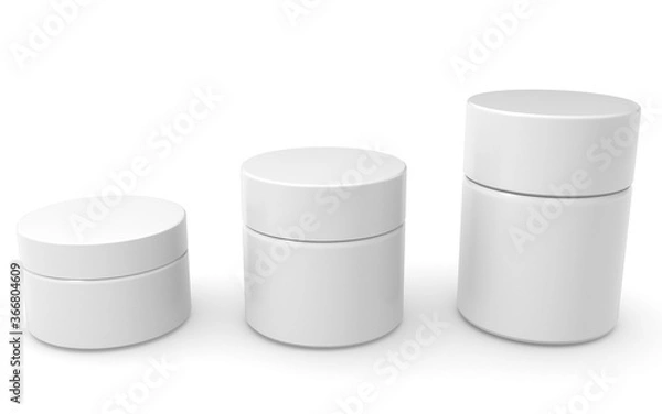 Fototapeta 3d  cream container on white background