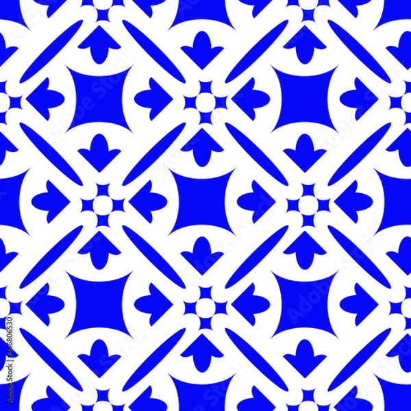 Fototapeta Monochrome geometrical vector vintage simple pattern (seamlessly tiling).