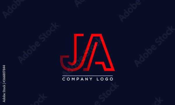 Fototapeta Creative Letters JA Logo Design Vector Template. Initial Letters JA Logo Design