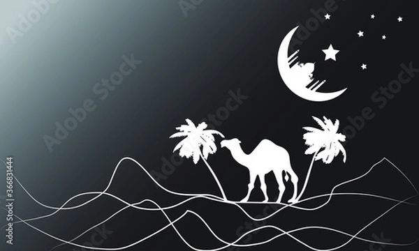 Obraz camel walking design