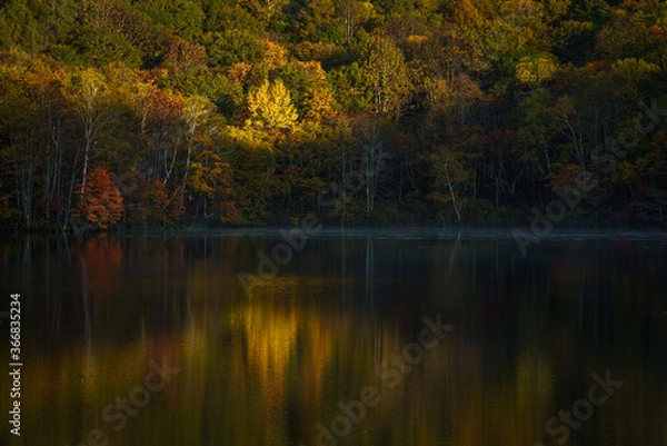 Fototapeta 紅葉の戸隠鏡池