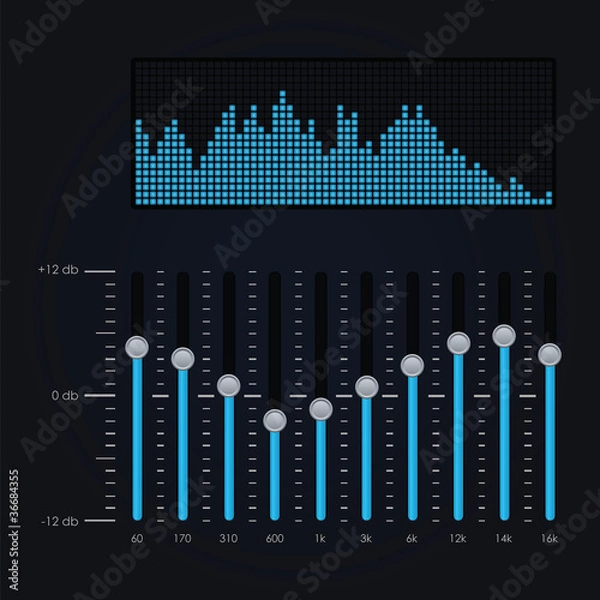 Obraz Vector illustration of digital equalizer