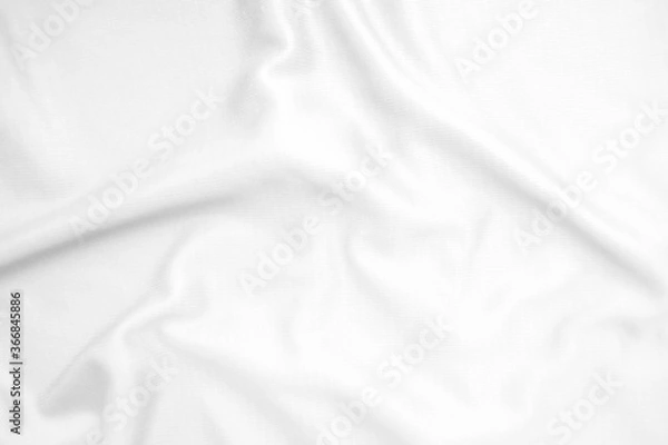 Fototapeta Abstract white fabric texture background. Wavy white cloth.
