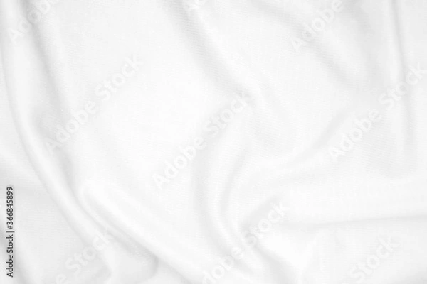 Fototapeta Abstract white fabric texture background. Wavy white cloth.