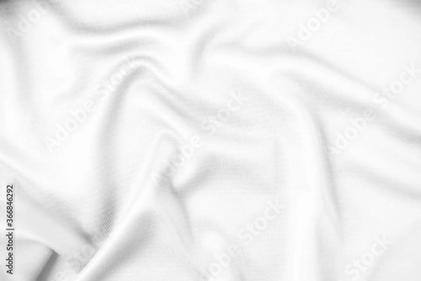 Fototapeta Abstract white fabric texture background. Wavy white cloth.