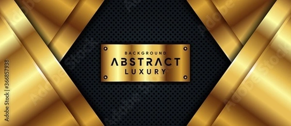 Fototapeta luxury black background with golden line