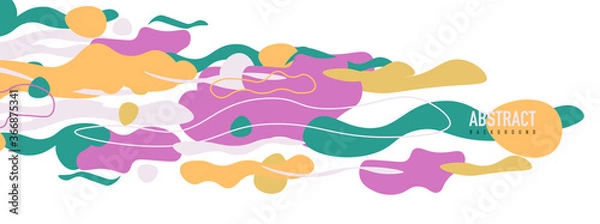 Fototapeta Trendy liquid style shapes abstract design, dynamic vector background for placards, brochures, posters, web landing pages, covers or banners