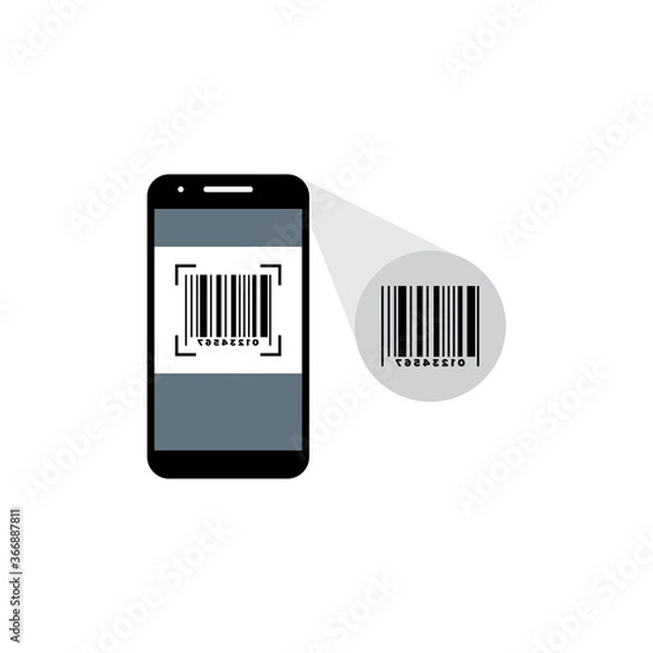 Fototapeta Barcode icons, barcode scanner icons in a trendy flat design