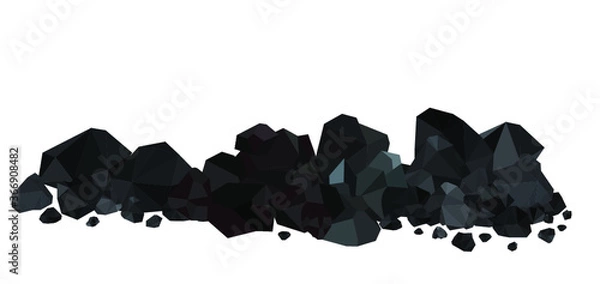 Fototapeta Pile of charcoal , coal heaps of coals 