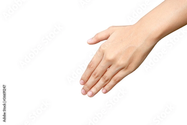 Obraz Empty hand isolated on white background