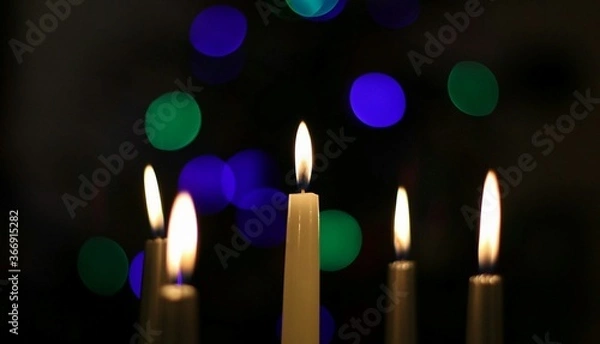 Fototapeta candles in the dark