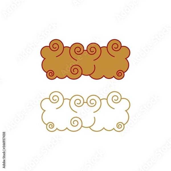 Obraz Chinese Cloud template vector icon illustration design
