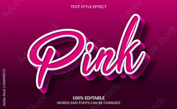 Fototapeta Editable Text Effect, Cute Pink Text Style
