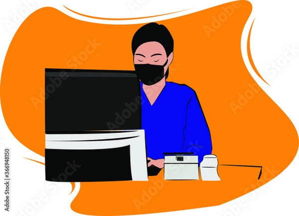 Obraz women working on computer