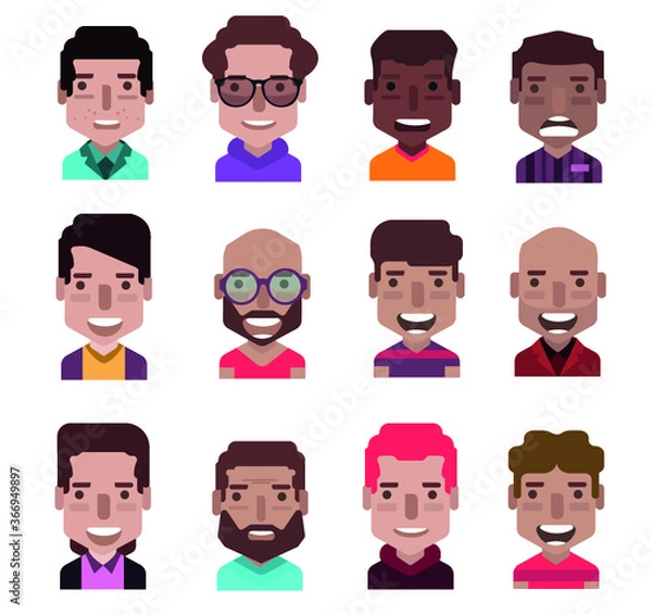 Fototapeta Avatar icon set - High quality avatars. User avatars, for social network (Male and female faces )