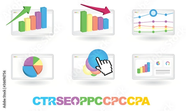 Obraz Graphs Showing Analytics, Marketing, Advertising