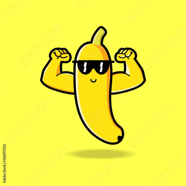 Fototapeta cute banana cartoon mascot character