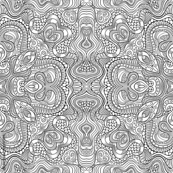 Fototapeta Vector abstract ethnic hand drawn seamless pattern