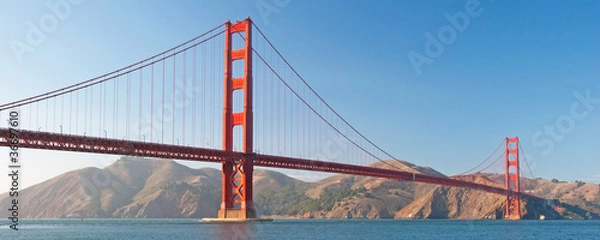 Obraz The Golden Gate Bridge in San Francisco during the sunset panora