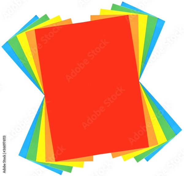Fototapeta Colored A4 sheets abstract on white background red color