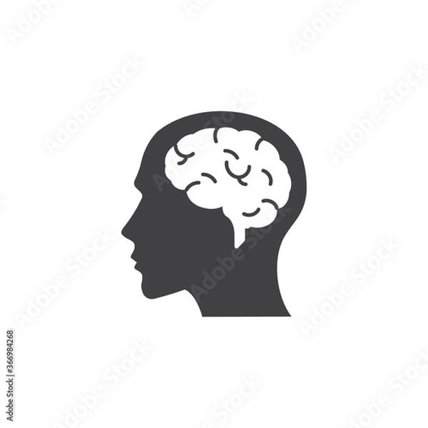 Fototapeta Head with brain vector icon EPS 10