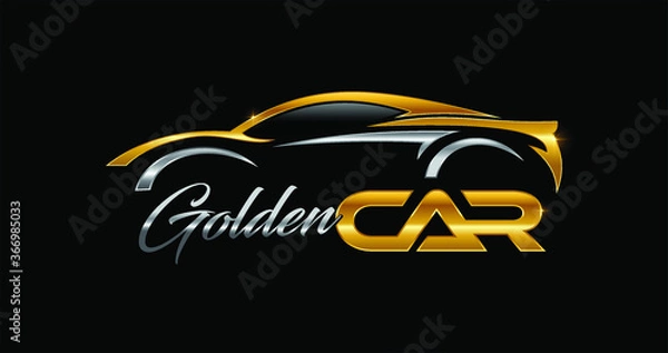 Fototapeta Golden Car Logo Sign 
