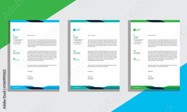 Fototapeta Professional And Modern Business Style, Flat Letterhead Design Template Vector.	