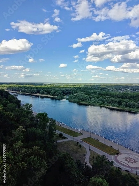Fototapeta view of the river in the city