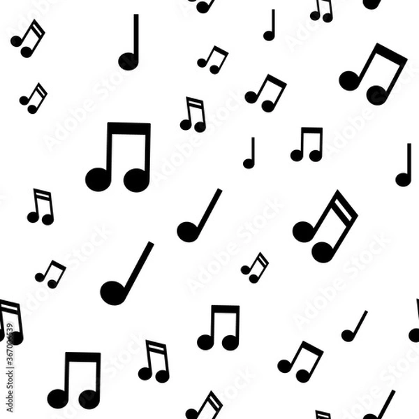 Fototapeta Musical notes seamless pattern. Music note texture background.